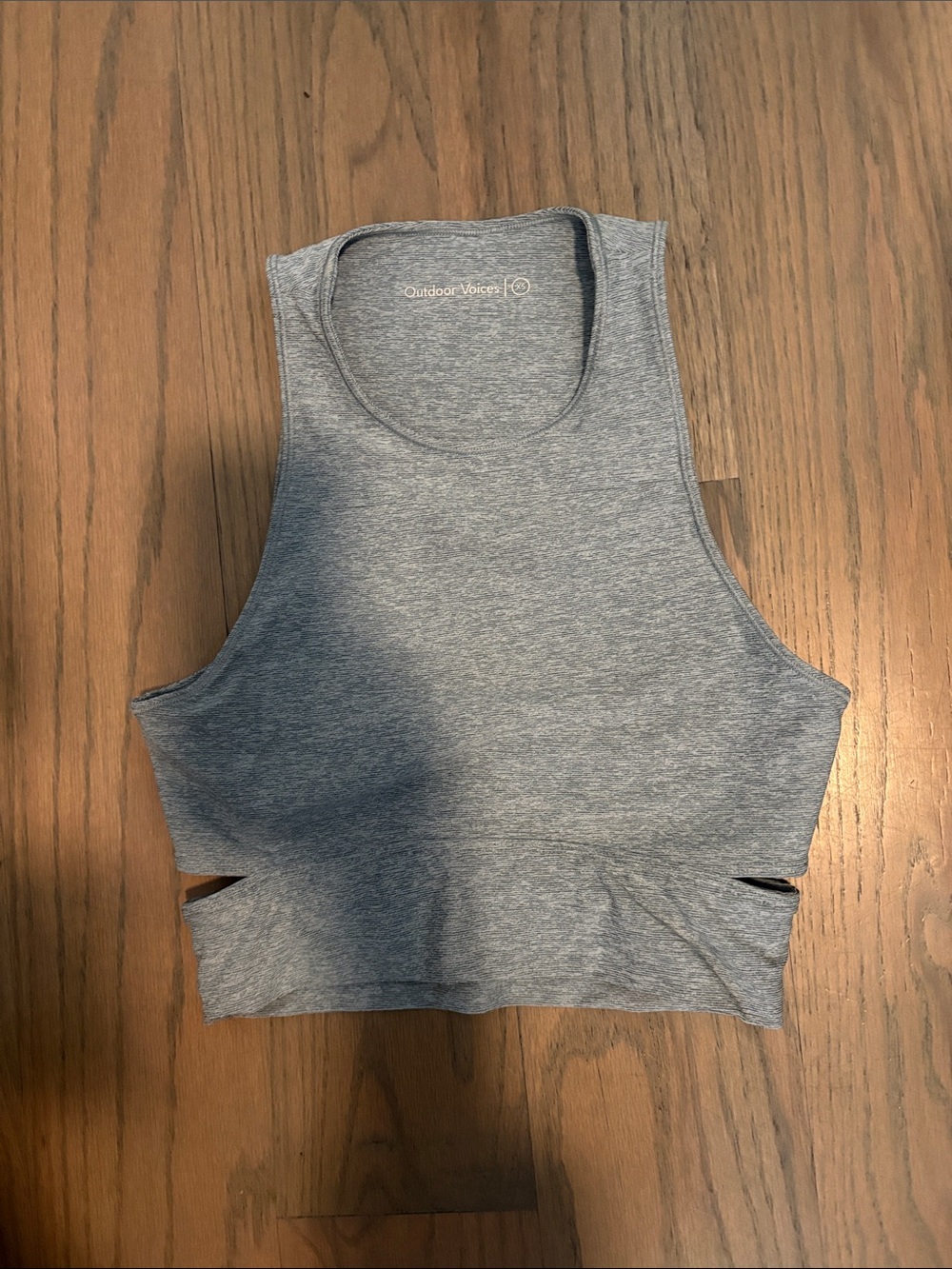 Outdoor Voices Heather Gray Cropped Performance Tank